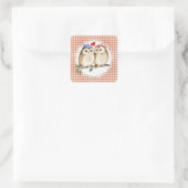 Sticker Carré Owl Love (Sac)