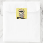 Sticker Carré Owl Prêt Pour L'Été ? (tons marron) (Sac)