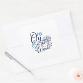 Sticker Carré Oy to the World Hanoukka Juif Drôle (Enveloppe)