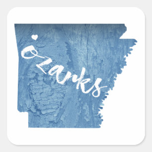 Sticker Carré Ozarks, Arkansas Grain de bois