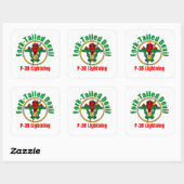 Sticker Carré P-38 Éclair Éclair Écluse Déviale (Feuille)
