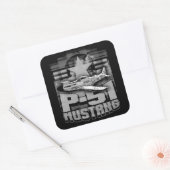 Sticker Carré P-51 Mustang (Enveloppe)