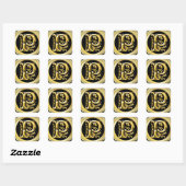Sticker Carré P initial en or (Feuille)