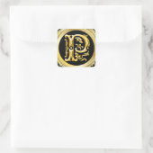 Sticker Carré P initial en or (Sac)