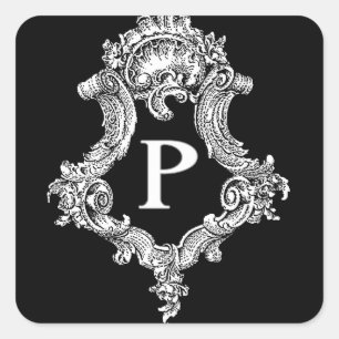 Sticker Carré P Monogramme initial