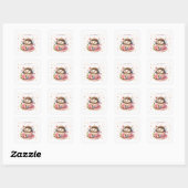 Sticker Carré Pack d'autocollants de hérisson pastel (Feuille)