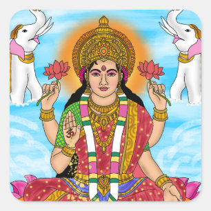 Sticker Carré Pack d'autocollants de la déesse Lakshmi