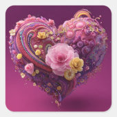 Sticker Carré Pack d'autocollants drôles pour la Saint-Valentin (Devant)