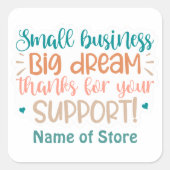 Sticker Carré Pack d'autocollants personnalisé pour petites entr (Devant)