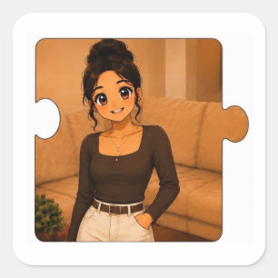 Sticker Carré Pack d'autocollants personnalisés pour une famille