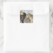 Sticker Carré Pack de loups interagissant (Sac)