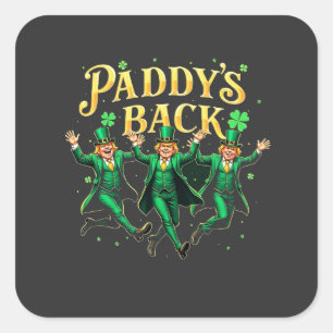 Sticker Carré Paddy's Back St Patrick's Day Trump Dancing