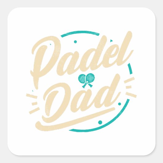 Sticker Carré Padel Papa Platform Tennis Paddleball Padel (Devant)