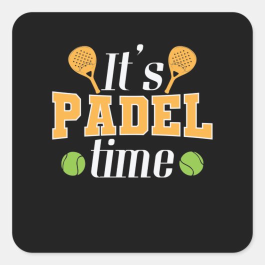 Sticker Carré Padel Time Tennis Sport (Devant)