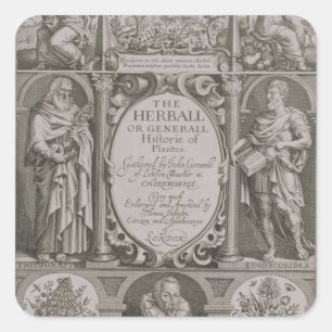 Sticker Carré Page de titre de la deuxième édition de "The Herba