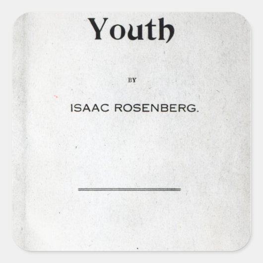 Sticker Carré Page de titre sur "Jeunesse" (Devant)