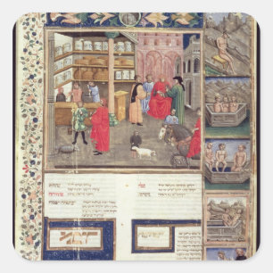 Sticker Carré Page du 'Canon de Médecine' par Avicenna