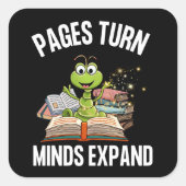 Sticker Carré Pages Tourner les esprits Développer le ver de liv (Devant)