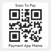 Sticker Carré Paiement de code QR (Devant)