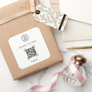 Sticker Carré Paiement par code QR pour les entreprises
