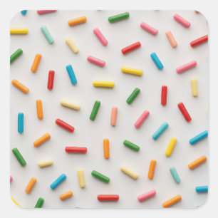 Sticker Carré Paillettes Arc-en-ciel Motif Coloré