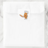 Sticker Carré Pain comme cuisson avec broche à rouleaux (Sac)