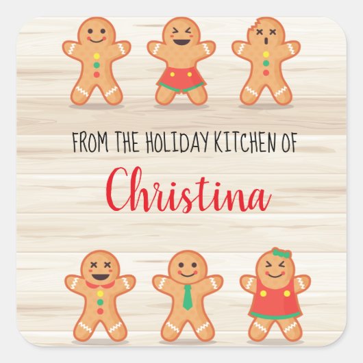 Sticker Carré Pain d'épices de Noël (Devant)