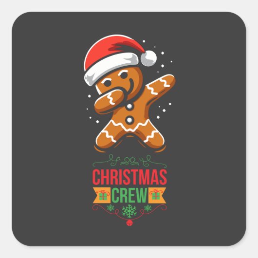 Sticker Carré Pain d'épices Noël (Devant)