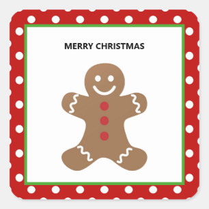 Sticker Carré Pain d'épices Noël de l'homme Personnalisé