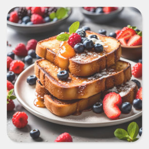 Sticker Carré Pain perdu aux fruits rouges