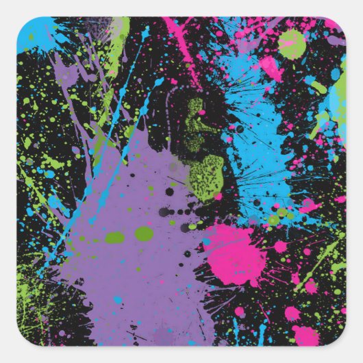 Sticker Carré Paint Splater (Devant)