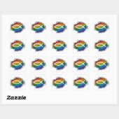 Sticker Carré Paint Splatz LGBTQ Pride Rainbow Christian Fish (Feuille)