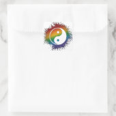 Sticker Carré Paint Splatz LGBTQ Pride Rainbow Yin et Yang (Sac)