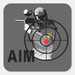 Sticker Carré Paintball Shooter - Objectif