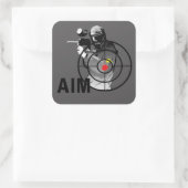 Sticker Carré Paintball Shooter - Objectif (Sac)
