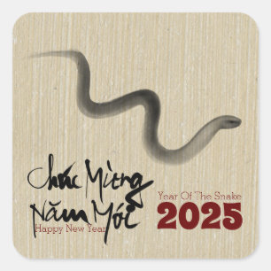 Sticker Carré Painting Painting Snake Nouvel An vietnamien 2025