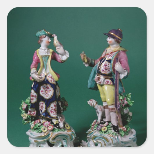 Sticker Carré Paire de figurines de Bow d'un sportif (Devant)