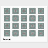 Sticker Carré Paisley Bandana Imprimer : Écharpe à cou de soie (Feuille)