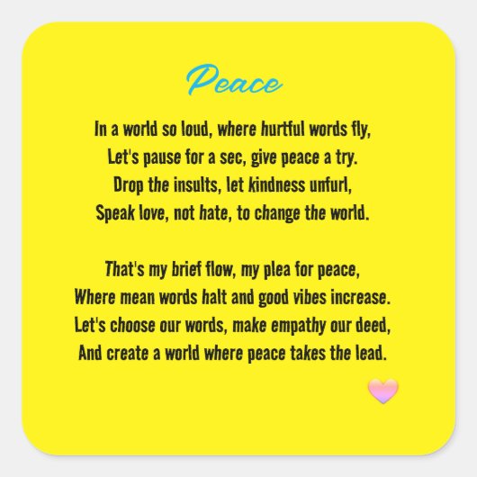 Sticker Carré Paix (Devant)
