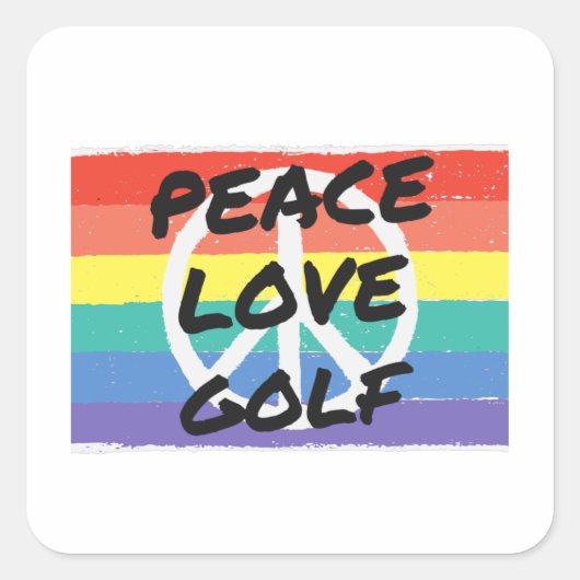 Sticker Carré Paix. Amour. Golf (Devant)