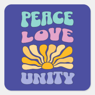 Sticker Carré Paix Amour Unité