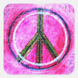 Sticker Carré ...paix...art original par couleurs cicatrisantes.