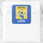 Sticker Carré Paix En Ukraine - Amour Et Soutien (Sac)