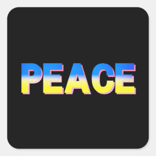 Sticker Carré PAIX pour l'Ukraine Anti-guerre ukrainienne Pas de