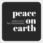 Sticker Carré Paix sur Terre Noël Moderne Personnalisé (Devant)