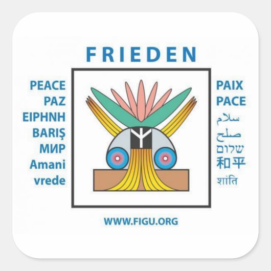 Sticker Carré Paix véritable (Devant)