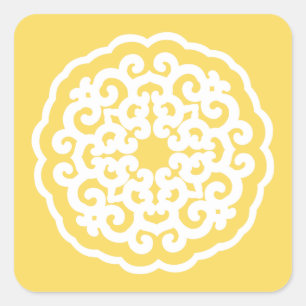 Sticker Carré Pale Yellow Asiatique Moods Mandalla