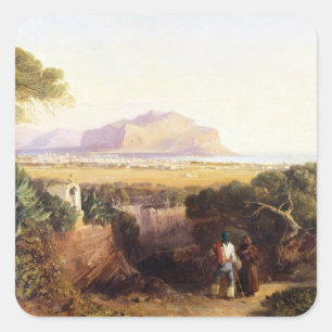 Sticker Carré Palerme, Sicile, 1847 (huile sur la toile)