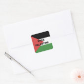 STICKER CARRÉ PALESTINE GRATUITE DRAPEAU ROUGE NOIR VERT BLANC (Enveloppe)