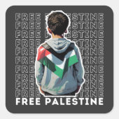 STICKER CARRÉ PALESTINE LIBRE (Devant)